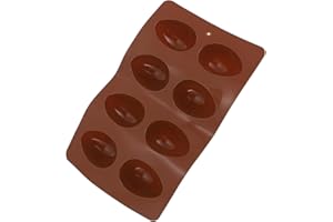 BESTOYARD Molde Silicona Para Hornear 8 Cavidades En Forma De Huevo De Pascua Para Chocolate Magdalenas Y Cubitera De Hielo Resistente Al Horno Microondas 9 8X5 9X0 8 Pulgadas