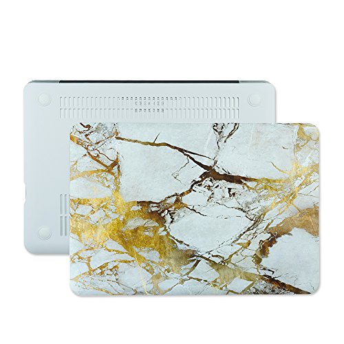 KONKY Macbook Pro 15 A1707 Hülle (2016 freigegeben), Schützende Soft-Touch HartschaleTasche Schutzhülle Snap Case für Neueste 2016 Apple MacBook Pro 15 „Zoll mit Touch Bar und Touch-ID, Weiß Gelb - 2