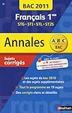 Image de Français 1e STG-STI-STL-ST2S : Sujets corrigés