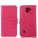 Produktbild LG K3 2017 Hülle, LG K3 2017 Schutzhülle, Alfort Carving Lederhülle Fashion Design Premium PU Leder Hohe Qualität Tasche Case Cover Kasten Abdeckung Wallet für LG K3 2017 4.5" Smartphone Funktion Standfunktion Unterstützte Telefone und Magnetverschluss mit Schmetterling ( Rote )
