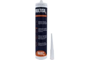 MULTISIL PRO Silicone Sigillante Acetico Universale per Interni ed Esterni, Elevata Flessibilità, Antimuffa, Resistente all'Acqua NA92 PRO ML.280 (Senza Pistola, Trasparente, 1)