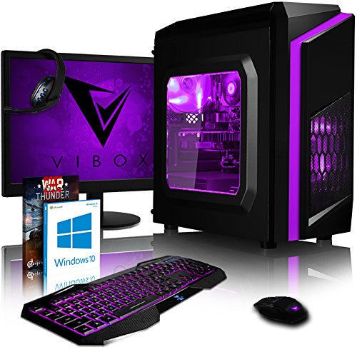 VIBOX Pyro GS650T-84 Komplett-PC Paket Gaming PC - 4,1GHz AMD FX 6-Core CPU, GTX 1050 Ti GPU, Super, Desktop Gamer Computer mit Spielgutschein, 22" HD Monitor, Gamer Tastatur & Mouse, Windows 10, Grün Innenbeleuchtung, lebenslange Garantie* (3,5GHz (4,1GHz Turbo) Superschneller AMD FX 6300 Sechs 6-Core Prozessor CPU, Nvidia GeForce GTX 1050 Ti 4GB Grafikkarte GPU, 16GB DDR3 1600MHz RAM, 2TB (2000GB) SATA III 7200rpm Festplatte, 85+ Netzteil, CIT Storm Grün Gaming Geh§use, AM3+ Mainboard)