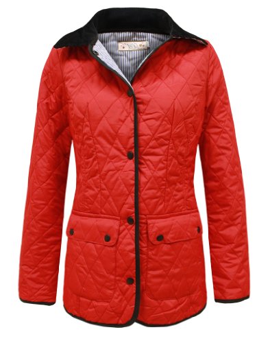ENVY BOUTIQUE LADIES QUILTED TWEED COLLAR JACKET RED SIZE 10
