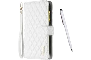 TOUCASA Funda para Xiaomi Redmi Note 11 Pro/Redmi Note 11 Pro 5G, Cierre de PU Vintage Bolsillo Cremallera Ranura Tarjeta Soporte con Correa Muñeca Estuche Tapa a Prueba de Golpes Magnético (Blanco)