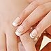 Bling Art False Nails French Manicure White Glitter 24 Full Cover Medium Tips UK