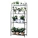 Produktbild Hyzb 4 Tier Blumen Racks Carbon Stahl Metall Stehende Pflanze Blumentöpfe Halter Regale Höhenverstellbar Ständer Rack Garten Lagerung Regal Wohnzimmer Balkon, Garten Dekoration 68x28x147 cm - Grau