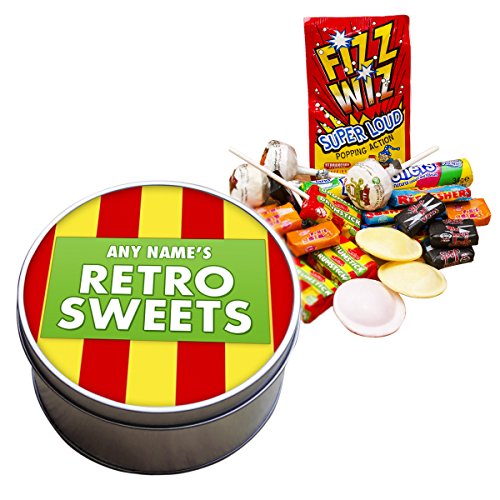 Personalised Old School Retro Sweets Tin. Add any name
