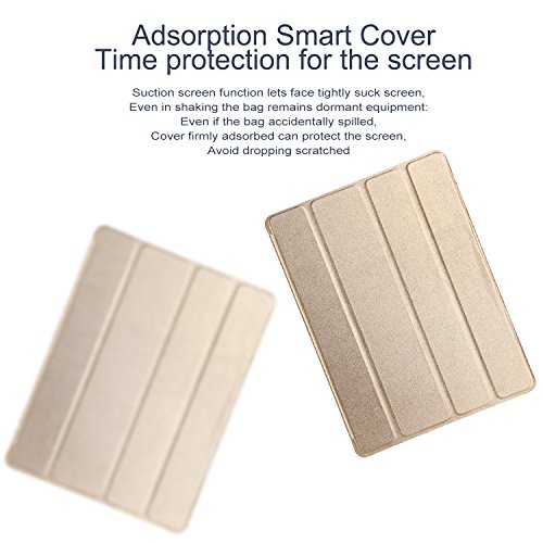 Hülle für iPad 2 / iPad 3 / iPad 4 CICMOD® Smartcover Case Tasche Schutzhülle Etui Auto Aufwachen/Schlaf Funktion mit Multi Ständer und Anti-Stoß weiche TPU Rückseite (Gold) - 4