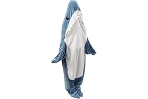 CIKIKI Ulepszony śpiwór z rekinem piżama flanelowa otwierana z boku kreskówka rekin śpiwór biurowy koc drzemka piżama torba