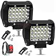 SONSOU LED Heavy Duty Upgraded Version 24 Led Fog Light/Work Light Bar Spot Beam Off Road Driving Lamp for Tractor, Truck, Jeep and Other Heavy Vehicles, Bright White