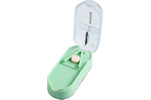 iJiZuo Taglia Pillole, Tagliapillole, Morsa a V Dividi Pastiglie per Farmaci Piccole Compresse, Pastiglie per Spaccare e Portare con te Farmaco Quotidiano-Verde