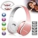 Produktbild Bluetooth Kopfhörer On Ear Wireless Over Ear Kopfhörer  Kabellose Bluetooth Stereo Around Ear Faltbare Kopfhörer Handy Hifi Wireless Headphones Headset Mit Radio für iPhone Android PC TV Rosa Gold