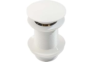 HWJFDC Bonde de Lavabo Bouchon de vidange Pop-Up for lavabo de Salle de Bains, en Or brossé, Noir Mat, Blanc, Or Rose, Or, Chrome, Accessoires de lavabo (Color : White no Hole)