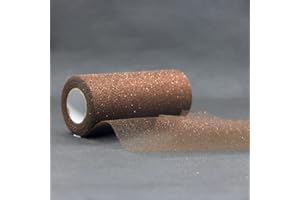 CAIIBTNTGB Rouleau De Ruban En Tulle étincelant 22m *15cm Tulle Pailleté Rouleau Mesh DIY Cadeau Artisanal Tutu Jupe Party ChairSash Wedding Party Décoration (22 Brun)