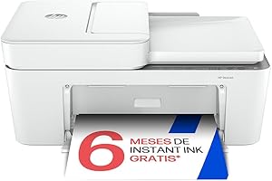 HP DeskJet 4220e 588K43, Impresora Multifunción de Inyección de Tinta A4 a Color, Impresión a Doble Cara Manual, 8,5 ppm, Wi-Fi, ADF, Fax Desde Móvil, 6 Meses de Instant Ink Incluidos, Blanca