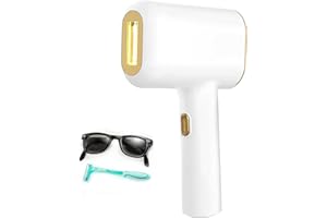 GERCY Laser Hair Removal Device, IPL Hair Removal with 5 Energy Levels, 2 Flash Modes, 999,999 Light Pulses, Painless Permanent Hair Removal for Women and Men, Facial, Armpits, Bikini, Body