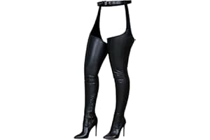 NUSGEAR Mesdames mode sac jambe bottes hautes sur le genou bout pointu sexy ceinturée bottes à talons hauts Femme Bottes Sexy Bottines sur Les Bottes Au Genou AntidéRapante LéGèRes Chaussures