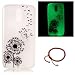 Produktbild Schutzhülle für Motorola Moto G4 / G4 Plus, GOCDLJ Ultra Thin TPU Luminous Fluoreszierendes Licht Leuchtende Nacht Hülle Muster Gel Skin Transparent Bumper Rand Cover Tasche Bunte Handyhülle Protective Case Schale schützende Durchsichtig Rückschale Clear Rubber Pattern Fall Handytasche Weiche Ränder Etui + Chinesischer Stil Rote Armbänder für Motorola Moto G4 / G4 Plus Design Traum Löwenzahn