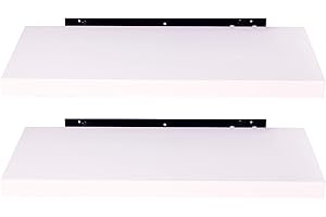 ‎EUGAD EUGAD Wandregal Weiß, Regal Wand 2er Set für Wohnzimmer/Büro, 60cm Hängeregal mit Bilderrahmen für Schlafzimmer Decor,