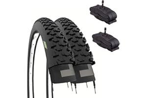 ECOVELO 2 COPERTONI 24 X 1.95 (50-507) + CAMERE CON V.A. (SCHRADER) | PNEUMATICI TASSELLATI NERI MTB BICICLETTA MOUNTAIN BIKE