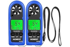 AIOMEST 816B 2er-Pack Digitaler Anemometer, Mini-Hand-Windgeschwindigkeitsmesser zur Messung der Luftströmungsgeschwindigkeit