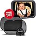 Produktbild Systemoto Baby Safety Bundle, Rücksitzspiegel + Sonnenschutz Auto mit UV Schutz (2er Set) - Baby Auto Spiegel und Selbsthaftende Sonnenblenden für Kinder auf Rücksitz (Schwarz)