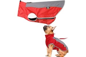 PLUS PO Hund Regenmantel Kleiner Hund Wasserdichter Regenmantel Hund Regenmantel Hund Voller Regenmantel Red,M