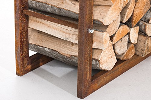 CLP Exklusiver Kaminholzständer KERI V2 aus Metall, B-Ware, bis zu 8 Größen und 2 Farben wählbar rost, 40 x 25 x 100 cm - 8