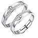 Produktbild Lieberpaar Damen under Herren Paarringe 925 Sterling Silber Kristall Verstellbare Ringe Freundschaftsringe Als Valentinstag Geschenk (XYWYJ003)