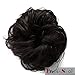 Scrunchy Scrunchie Bun Up Do Hairpiece Hair Ribbon Ponytail Extensions Wavy Curly or Messy (dark brown #6)