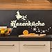 Wandtattoo Hexenküche | Küche Esszimmer Essen Kochen Lustig Spruch Wandsticker Grün 061 86 x 48 cm