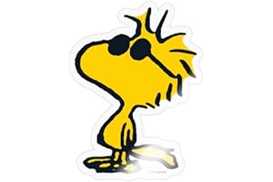‎SPREADSHIRT Spreadshirt Peanuts Woodstock Sonnenbrille Cool Sticker Aufkleber, 10 x 10 cm, Transparent glänzend