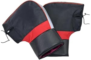 KOMUNJ Motorcycle Handlebar Muffs Bike Gloves Windproof, Outdoor Waterproof Motorbike Handlebar Mittens With Reflective Strip, Winter Warm Gloves