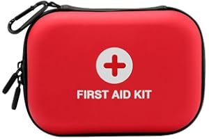 Kexpery Bolsa Vacía para Botiquín de Primeros Auxilios, Caja de Almacenamiento Impermeable, Funda Rígida Pequeña para el Hogar y Camping, Roja, S