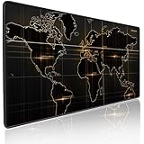 YISK Tapis de Souris Gamer XXL, Tapis de Souris Grand, Tissu Lisse, Bord Cousu, Base en Caoutchouc Antidérapante, Idéal pour 