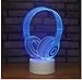 Produktbild Kopfhörer 3D Lichter bunte allmähliche Änderung führte kleine Nachtlicht-Noten-Fern-USB-intelligente USB-geführte Kinderlampe