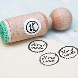 Stempel Aus Holz & Gummi – Motiv-Durchmesser 30 Mm, Mit EVA-Dämpfer, Für Basteln & Scrapbooking