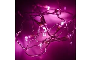 eBuzz Battery Operated Fairy Lights with 20 Pink LEDs (Pink)