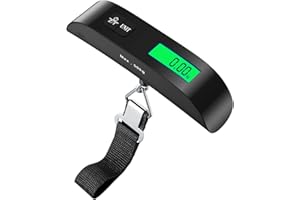 pjp electronics Travel Luggage Scale, Digital Luggage Weighing Scales for Suitcase with Temperature Reading 50 Kg Capacity (Black)