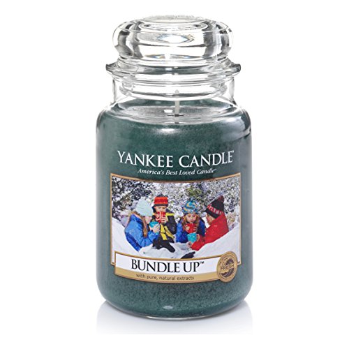 Yankee Candle 1342573E Duftkerze im Glas - Bundle Up 623g, 10x9.8x14.7 cm, Blau