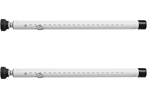 HOSKO 2pcs Sliding Door Security Bar, Adjustable Window Security Locks with Rubber Tips 45-128 cm, Patio Door Security Lock White for Home Apartment