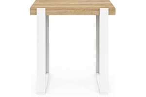 IDMarket - Tavolo da bar PHOENIX in legno e bianco 90 cm