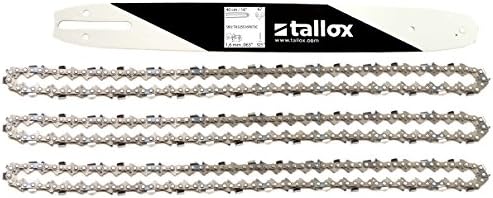 tallox Guide Bar and 3 Chainsaw Chains .325" Pitch | .063" 1,6 mm Gauge | 67 Drive Links | 40 cm 16" fits Stihl Chainsaws