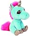 Suki Gifts Lil Peepers Fun Twinkle Blue Unicorn Plush Toy with Silver Sparkle Accents (Medium, Blue/Pink)