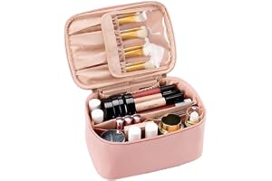 OCHEAL Makeupväska, bärbar kosmetikväska, stor kapacitet resesminkväska organiserare, 003_Rosa, 1-layer, 1 lager