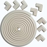 SUPER PREMIUM Edge & Corner Guards - VALUE PACK Covers 20.4 ft With 8 PRE-TAPED Corner Bumpers - Best For Child Safety And Furniture Or Table Protection - 2 FREE Cabinet Locks - Cream White Protector