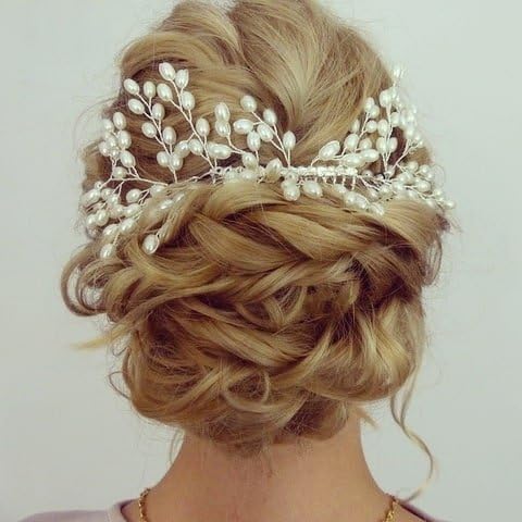 Musuntas Luxury Vintage Bride Hair Accessories 100% Handmade Pearl Wedding Hair Jewelry Party Pom Bridal Starry Hair Combs Pearl Tiara