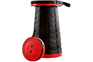 Aggloz | Portable Telescopic Stool, 2nd Generation Folding Stool Camping Lightweight Stool for Outdoor Camping BBQ Fishing Hiking Gardening Indoor, Maximum Load (Red- Stool), ClopsStoo5