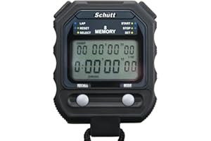 ‎SCHÜTT STOPPUHREN Schütt Stoppuhr PC-71 | Zweizeiliges Display | 8 Memory | Timer & Pacer | Druckpunktmechanik | Stoß- und Wasserfest | Sport | Profi & Trainer