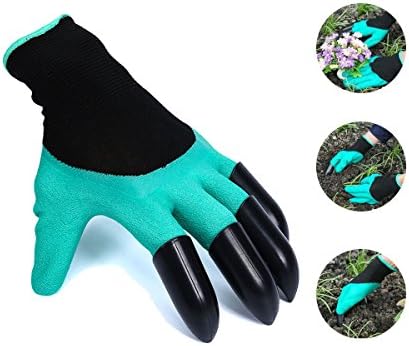 Auskio Garden Gloves, Sensitivity Garden Gloves with Claws for Digging and Planting，Thorn Resistant Safe Garden Gloves Easy to Pruning Roses, Gifts for Ladies Men Gardeners